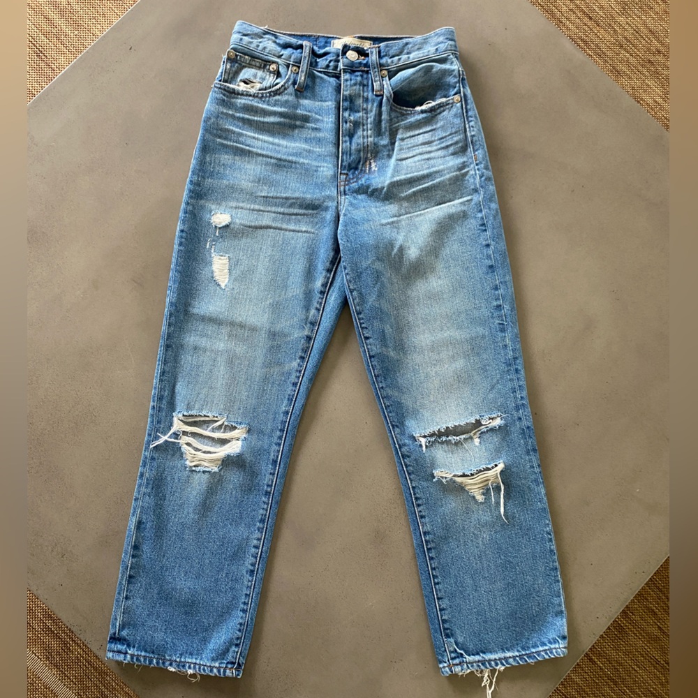 Madewell distressed dad jeans